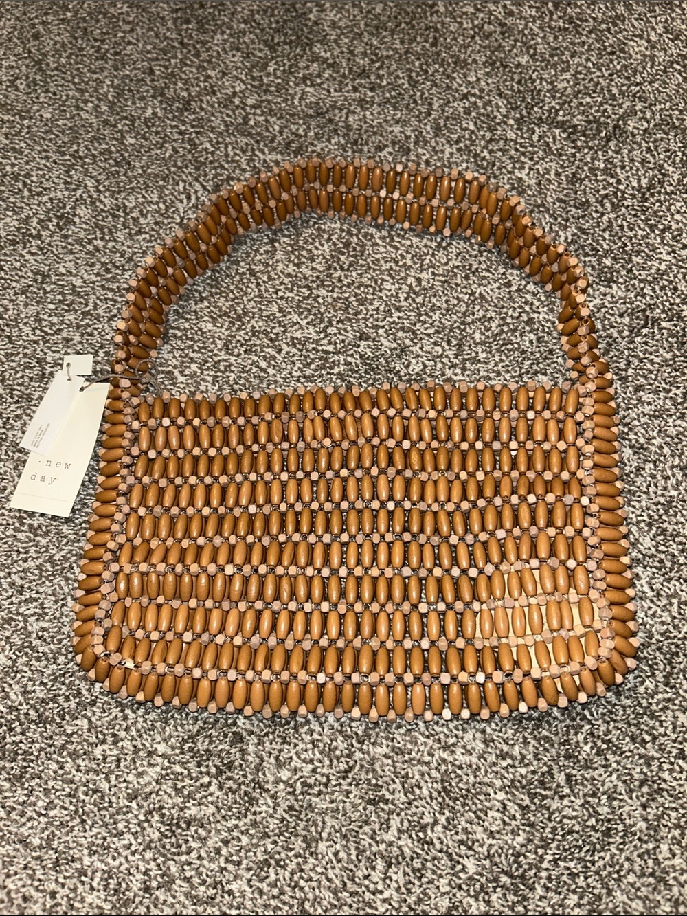 a new day Brown Wood-Bead Shoulder Bag